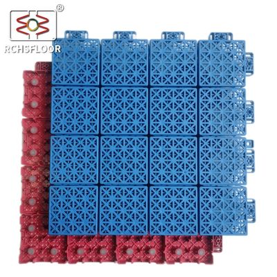 1.81cm espessura PVC azulejos de piso interligados azulejos de piso de quadra de basquete ao ar livre 34x34cm