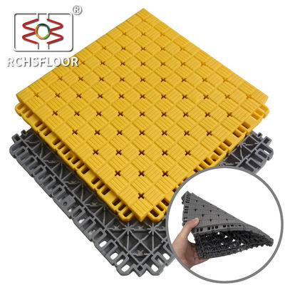 16mm TPE Terraço de Campo Desportivo azulejos de superfície de campo de badminton ao ar livre