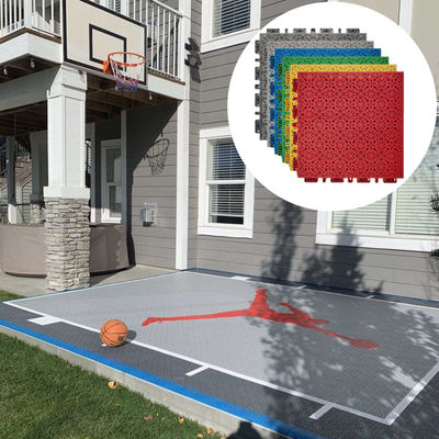 Outdoor Interlocking Pp Pvc Vinyl Sports Half Court Flooring Tile Para Quadra de Basquetebol