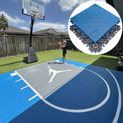 Modelado Pp Elástico Desportos ao ar livre Polipropileno Interlocking Quartel de Basquetebol azulejos de chão do quintal